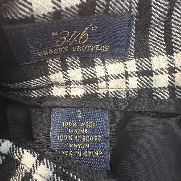 Brooks Brothers 346 Vintage Wool Plaid Black Skirt Size 2 - Picture 3 of 3